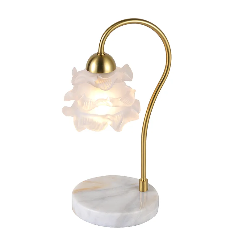 Abajur de pétala de vidro fosco com 1 luz