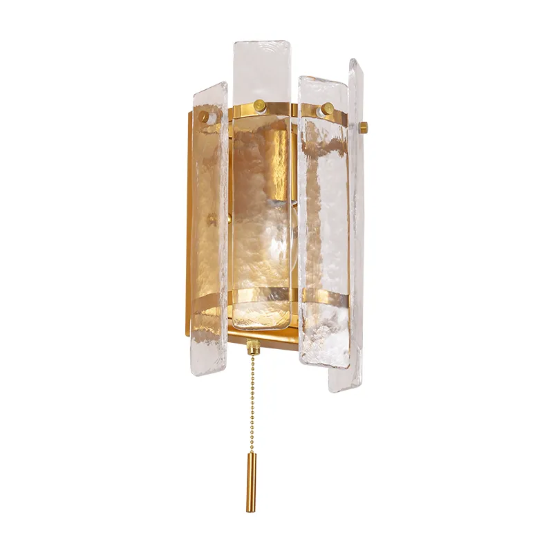 Candeeiro de parede de vidro com 1 luz Glam Striped Art