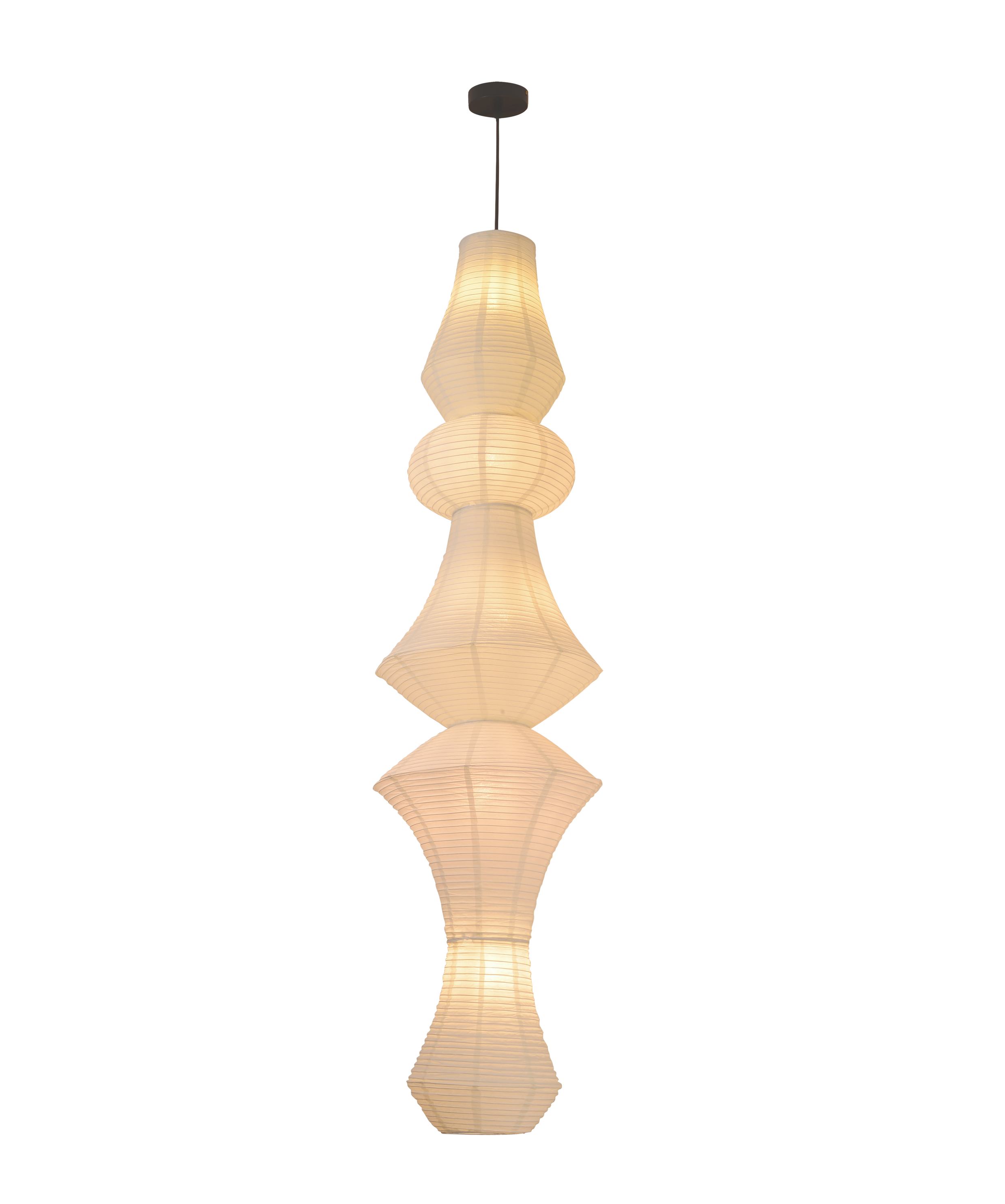 Lustre pendente artístico com lanterna de papel vertical