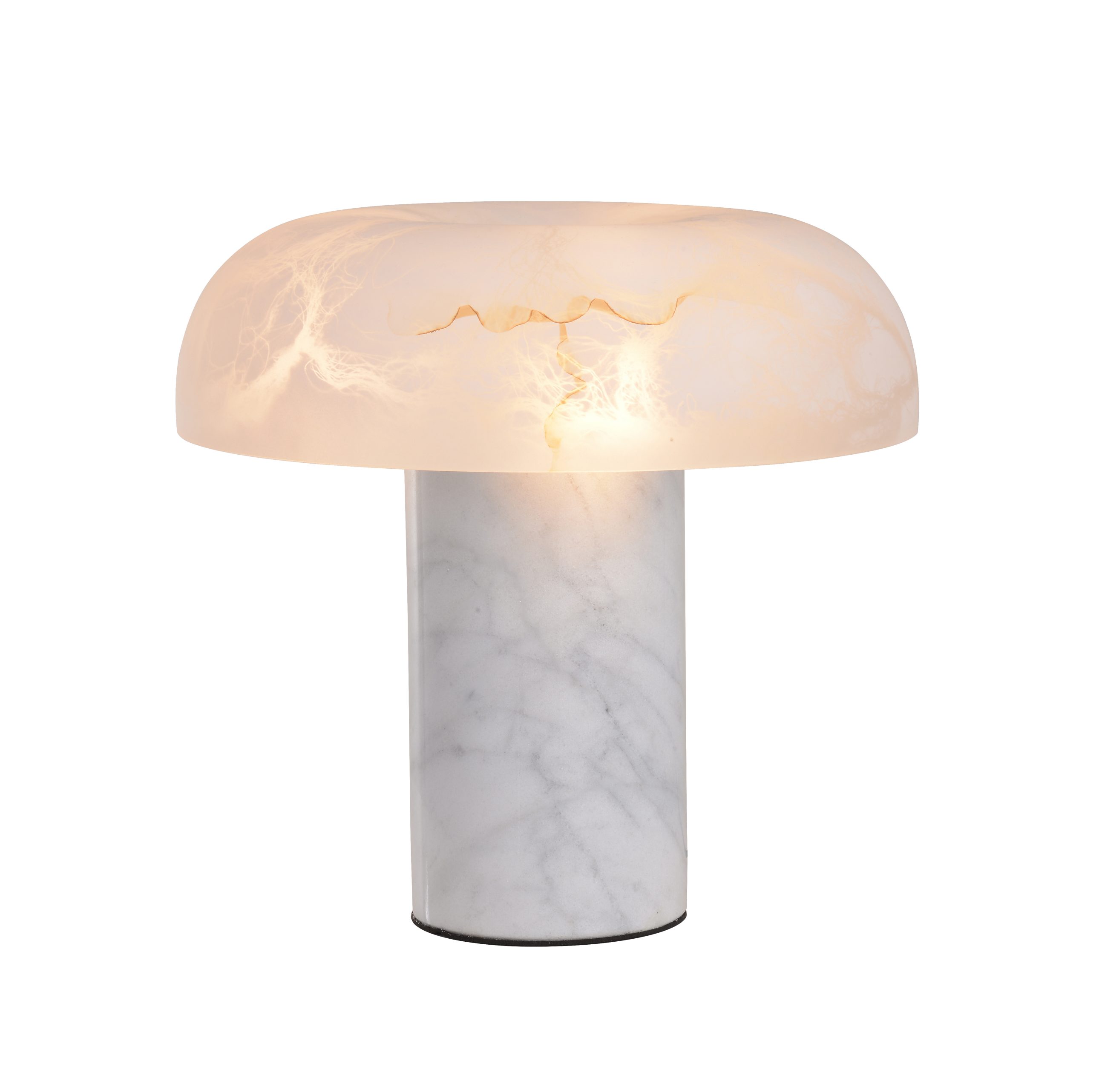 Candeeiro de mesa decorativo de alabastro em forma de cogumelo