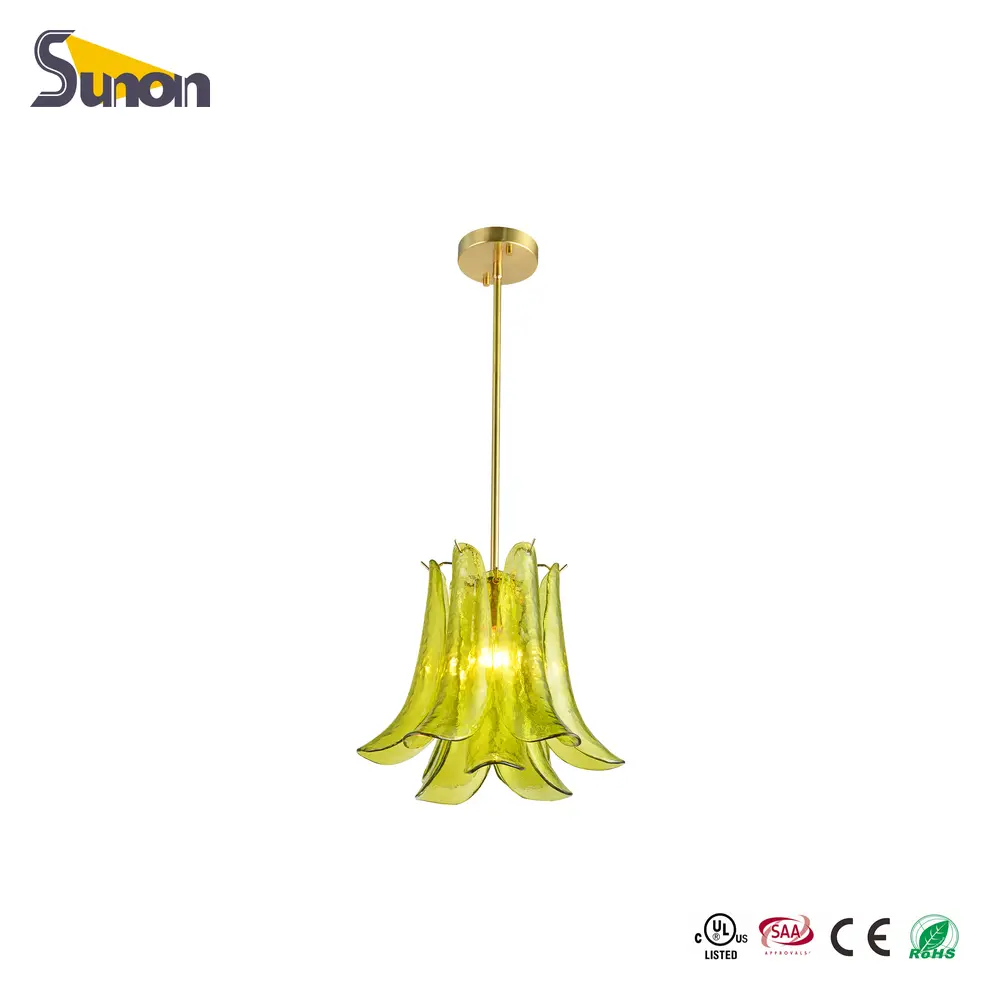 1 Light Handmade Art Glass Modern Pendant Light