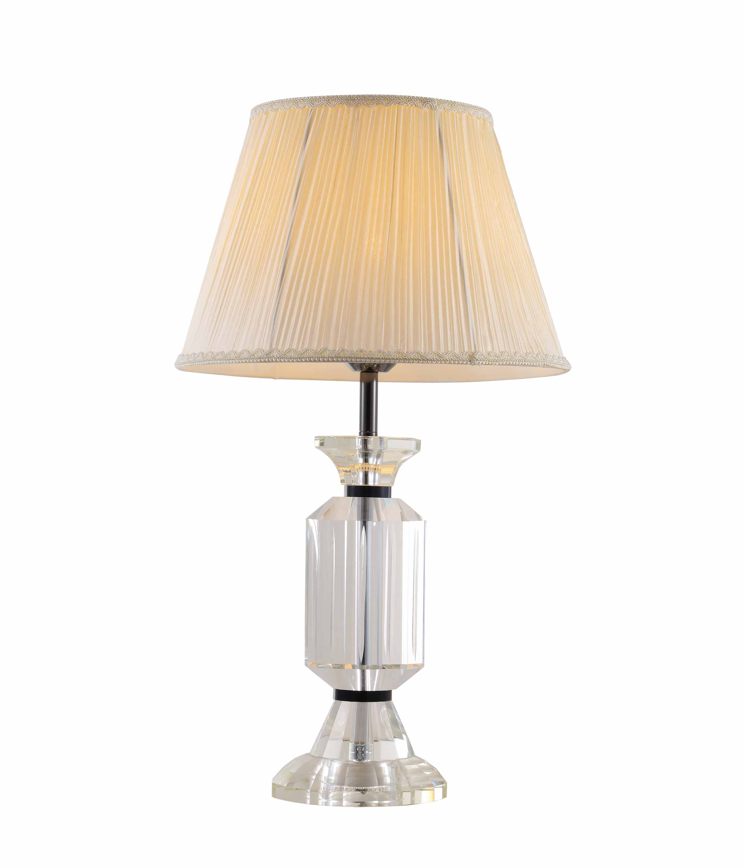 Candeeiro de mesa luxuoso de cristal transparente