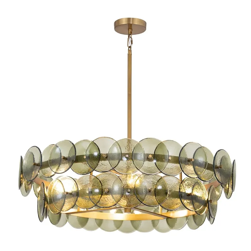 Lustre de disco de vidro de meados do século