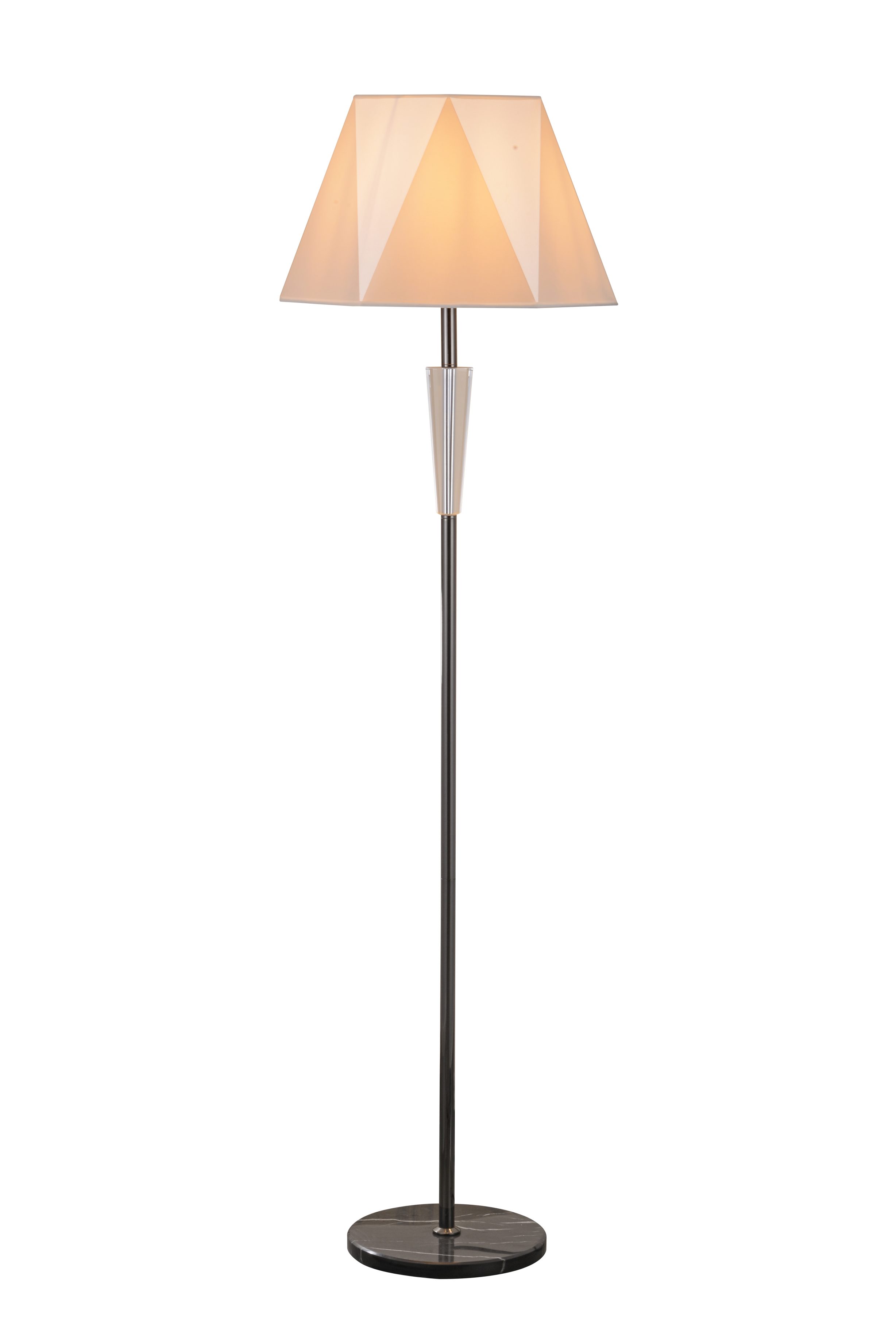 Candeeiro de pé moderno com detalhes em cristal